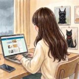 パソコンに向かう女性