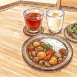 食卓に並ぶカレーライス